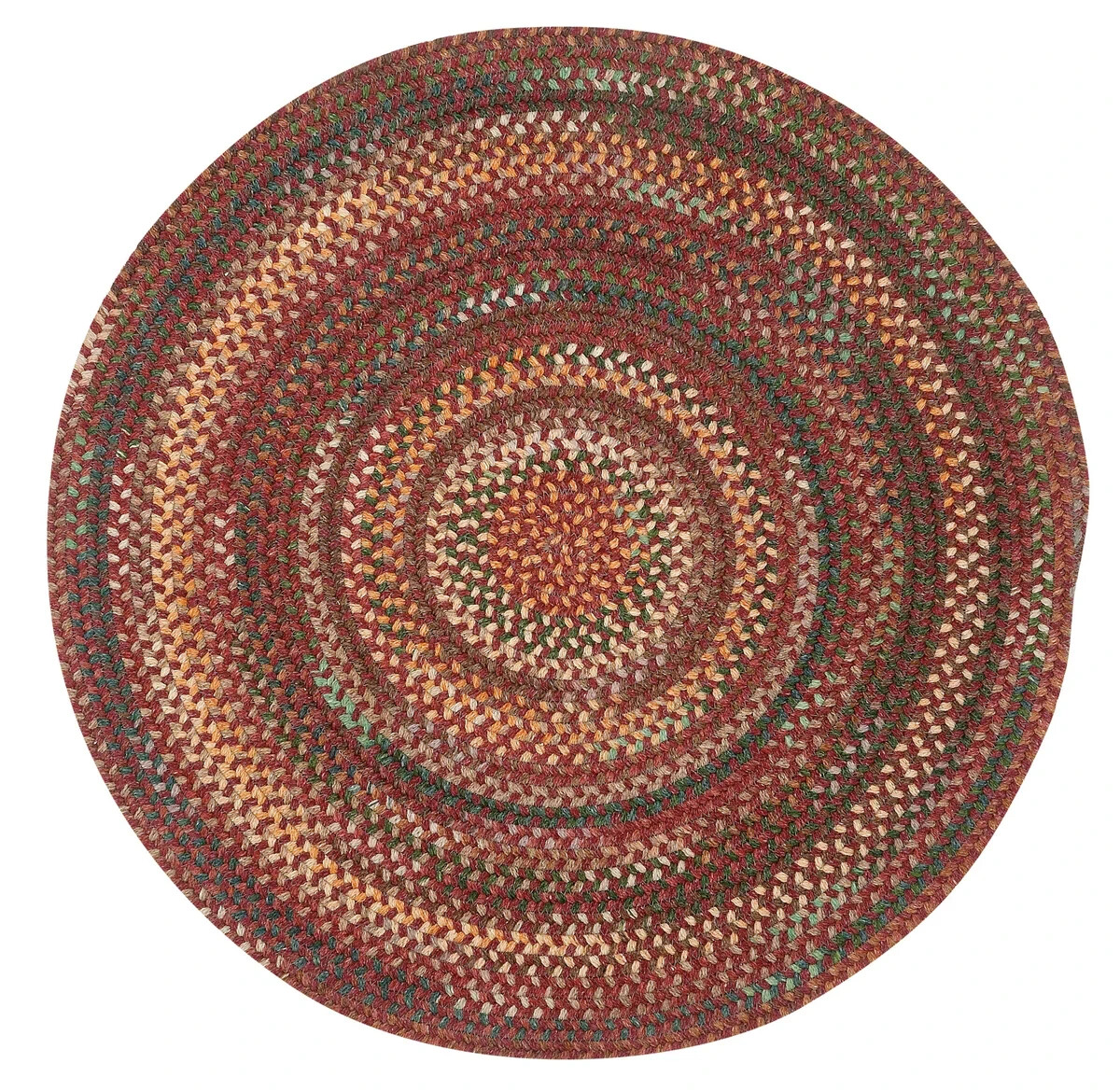 Capel Rugs American Classic Red Wool Blend Country Braided Round Rug