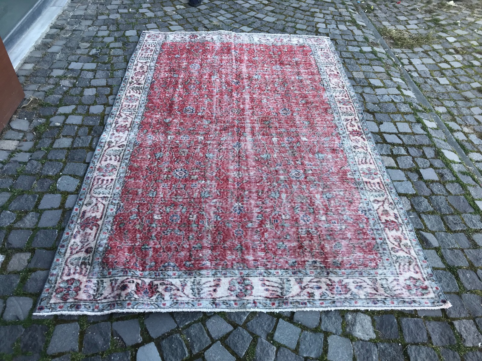 Turkish Vintage Rug, Handmade Wool Rug, Bohemian Large Rug, 5,6 x 8,8 ft