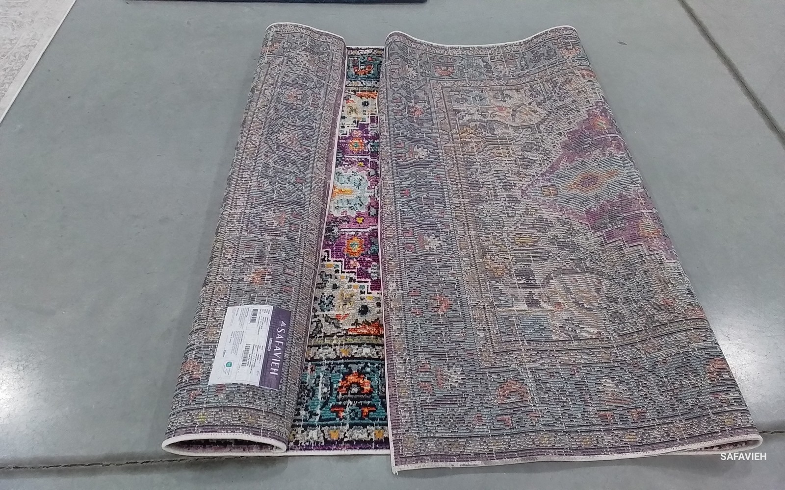 VIOLET / LTBLUE 5′-1″ x 7′-7″ Back Stain Rug, Reduced Price 1172795160 MNC251L-5
