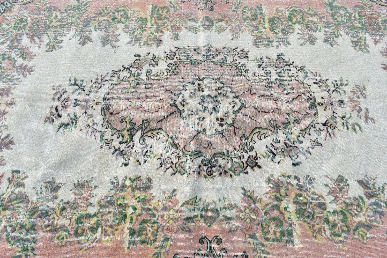 Vintage Large Rug, 5,2×8,5 ft Turkish Rug, Pink Wool Rug