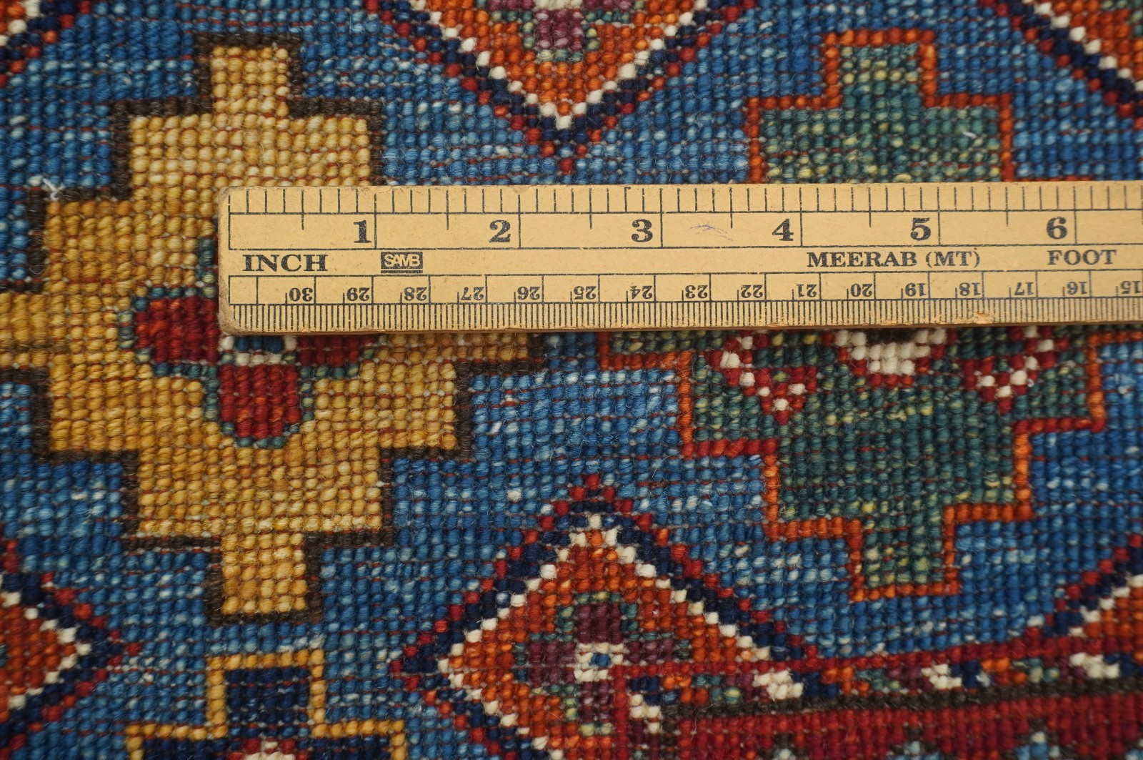 6×8 ft Blue Ersari Afghan Hand Knotted Wool Tribal Area Rug