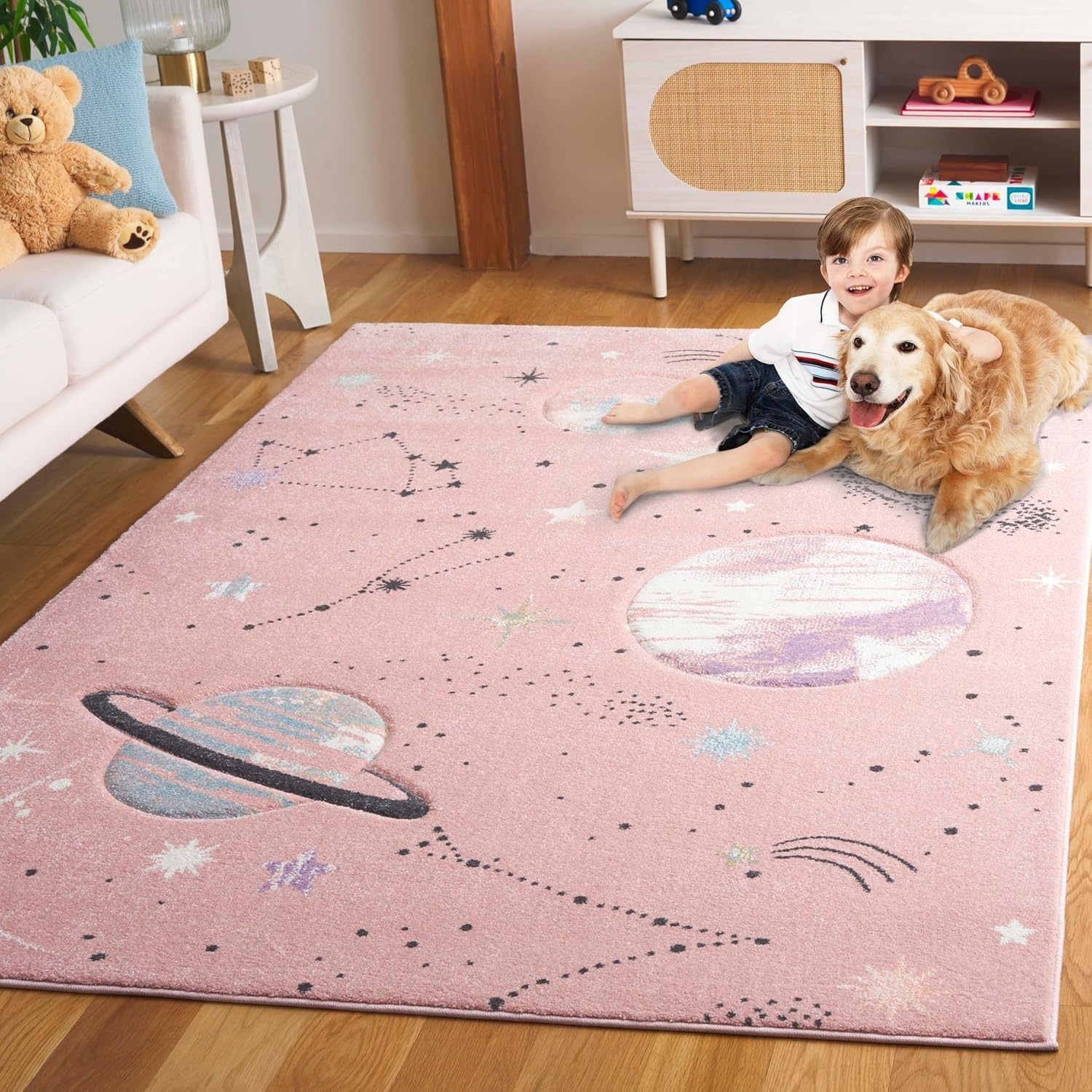Carousel Kids Collection Area Rug 5’3″ x 7’6″ Dark Blue & Light Blue