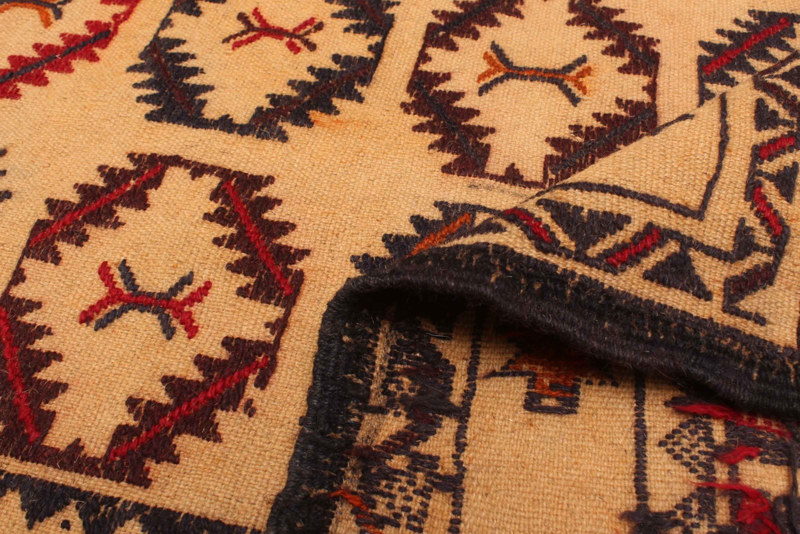 Vintage Hand Woven Area Rug 4’4″ x 6’4″ Traditional Wool Oriental Carpet
