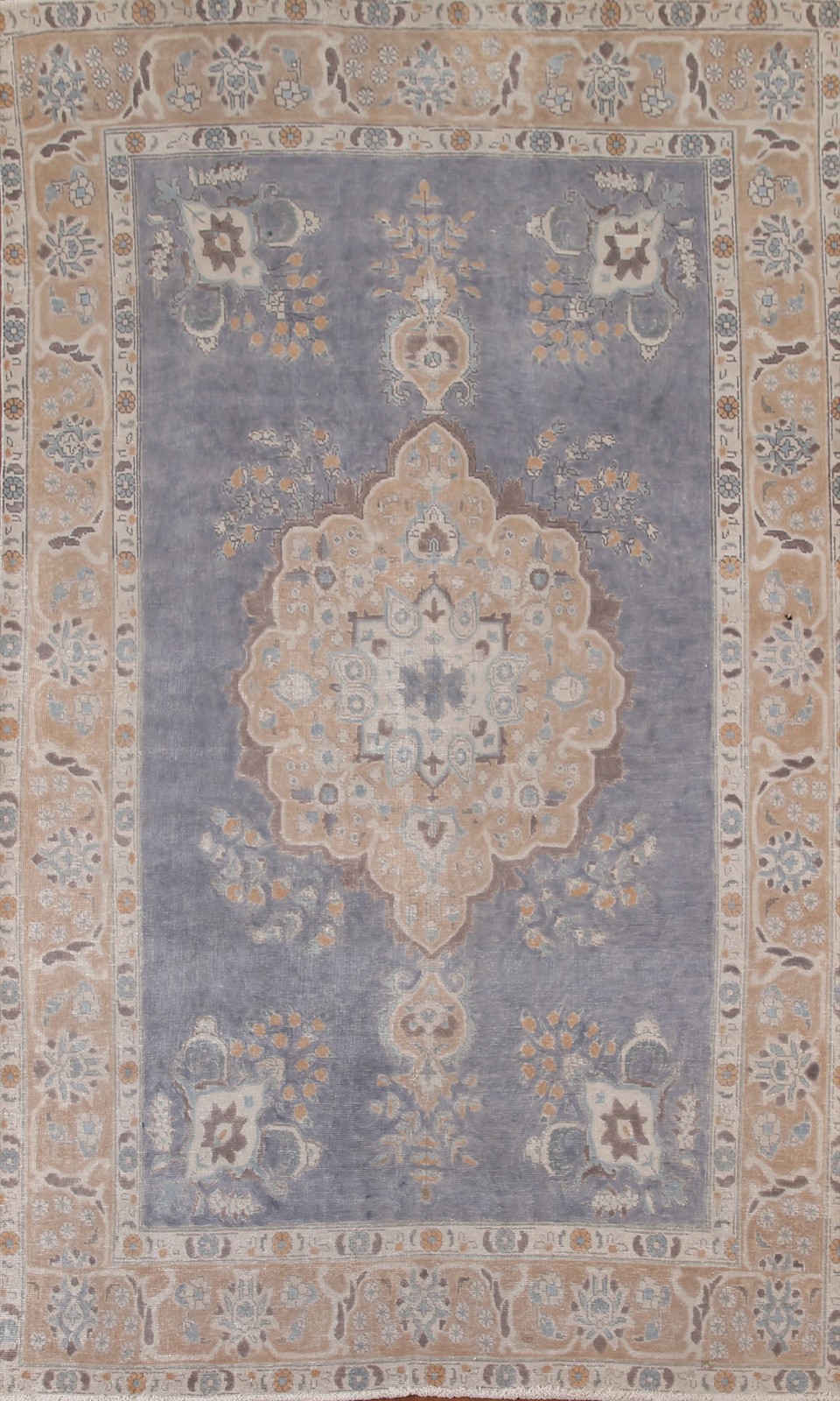 Over-Dyed Traditional Area Rug 6×10 Handmade Wool Floral Carpet for Living Room