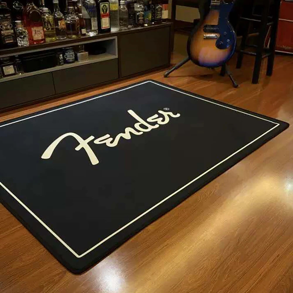 Fender Guitar Printed Music Flannel Area rug Rock band Floor Carpet moderern mat