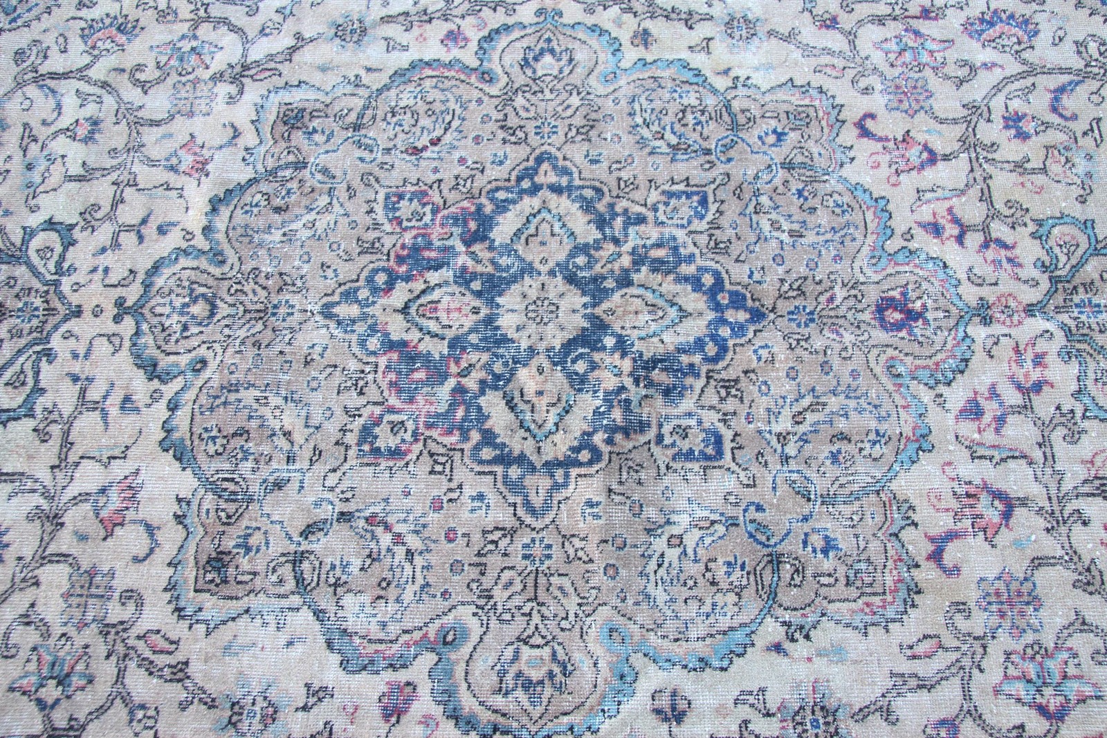 Turkish Rug, Large 6,3×10 ft Rug, Blue Southwestern Rug