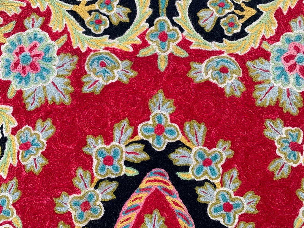 2×3 ft Vintage French Handmade Aubusson Rug Needle Point Floral Wool Décor Rug