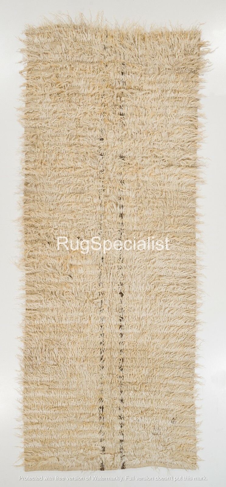 Plain Ivory Tulu Rug Made of NATURAL Mohair Wool, CUSTOM OPTIONS available