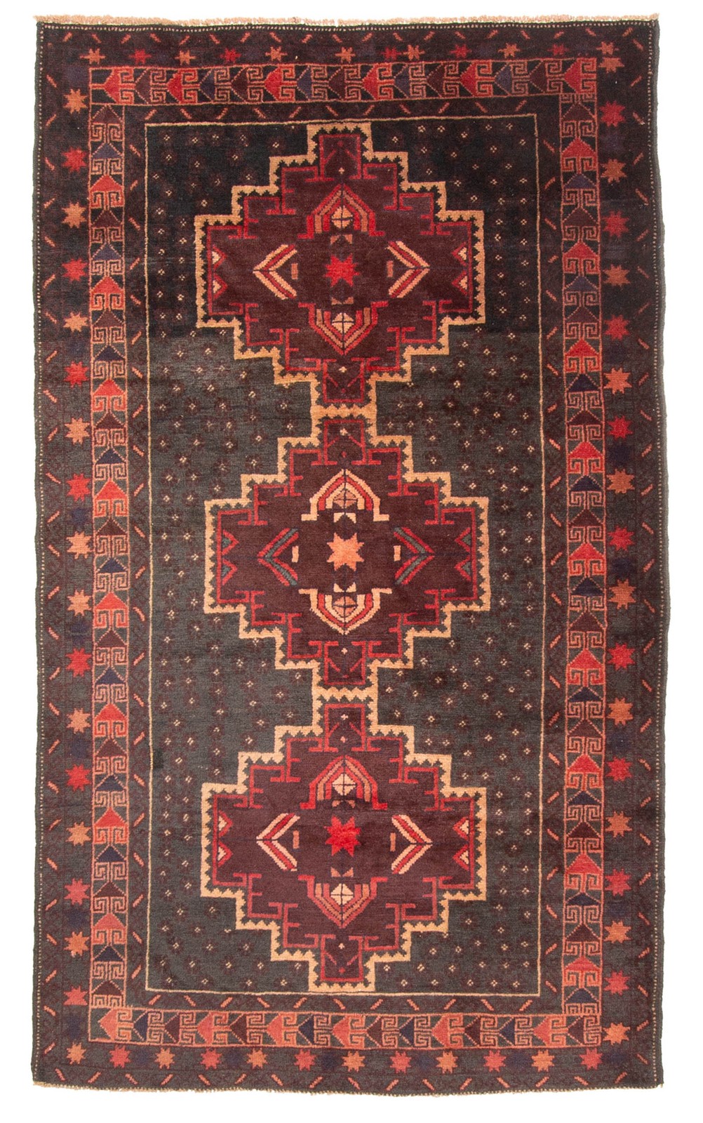 Vintage Hand-Knotted Area Rug 3’9″ x 6’6″ Traditional Oriental Wool Carpet