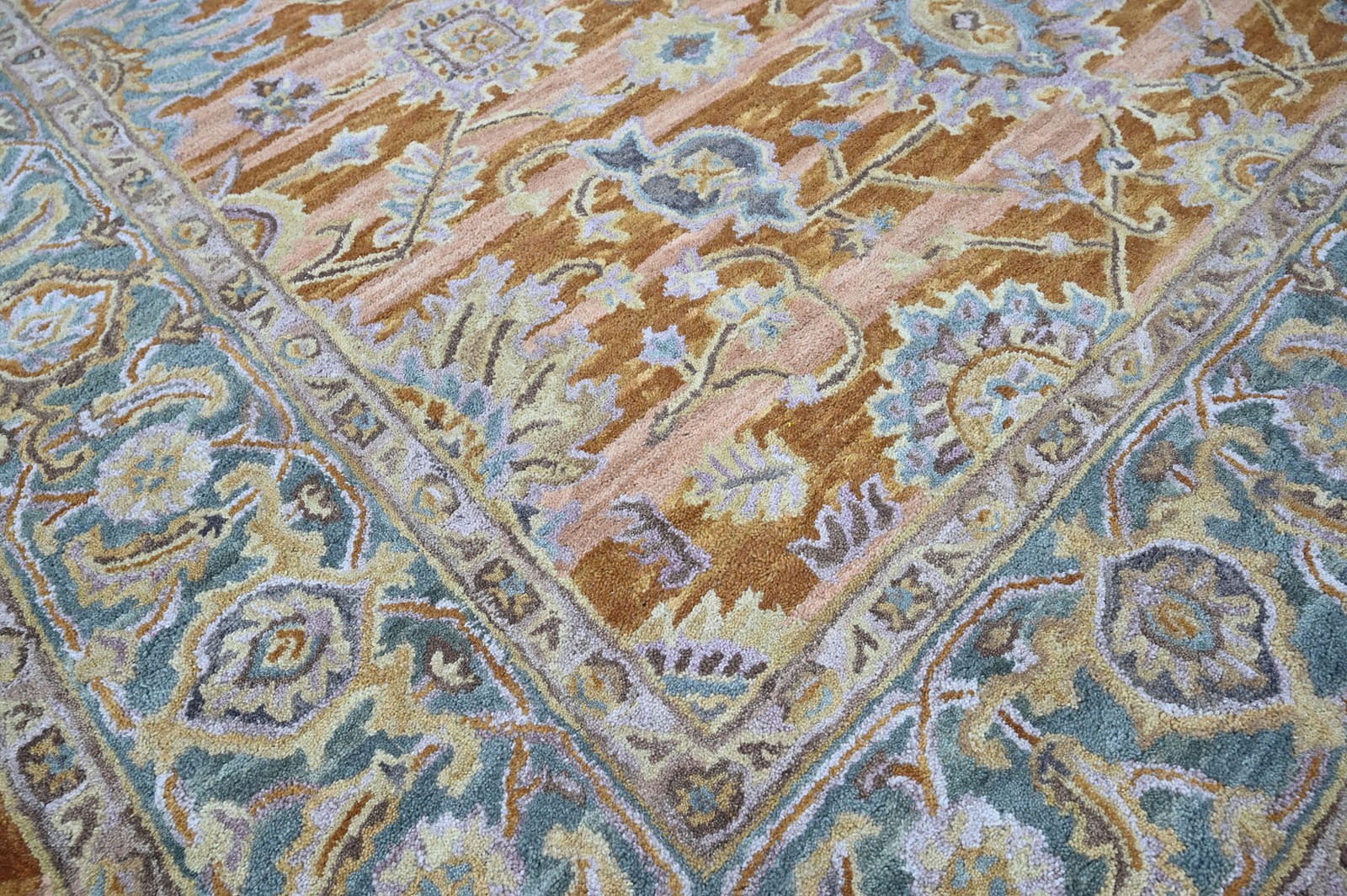 loomBloom Multi Sizes Orange Hand Tufted Handmade Modern Floral Wool Area Rug