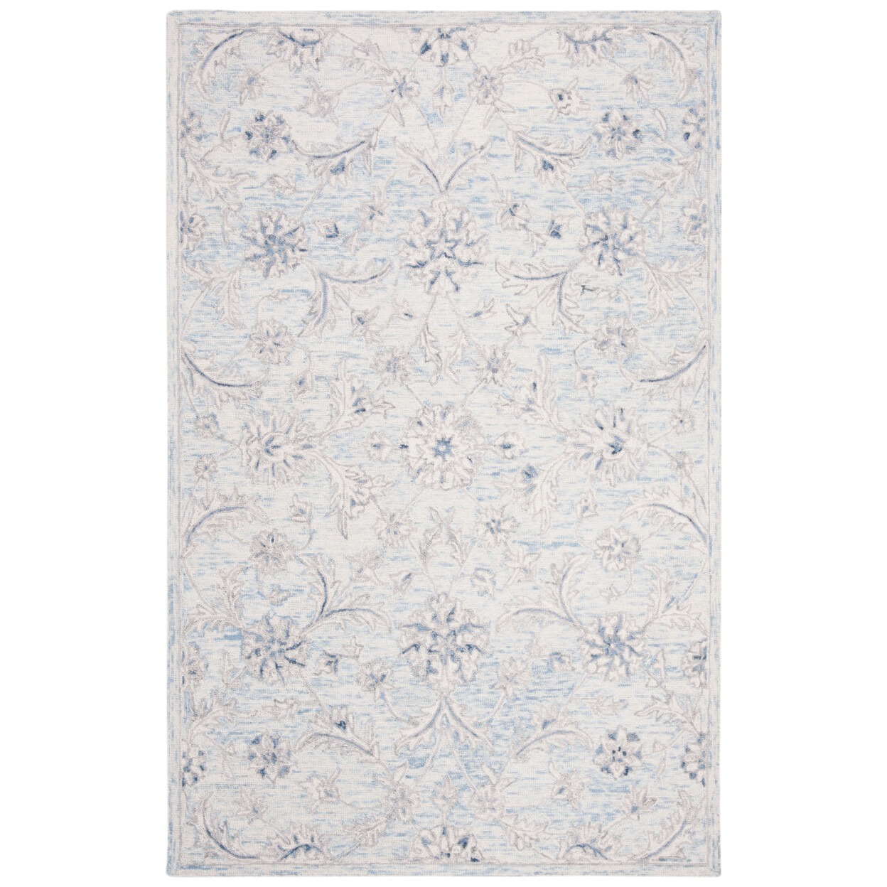 SAFAVIEH Micro-Loop MLP506M Light Blue / Ivory Rug