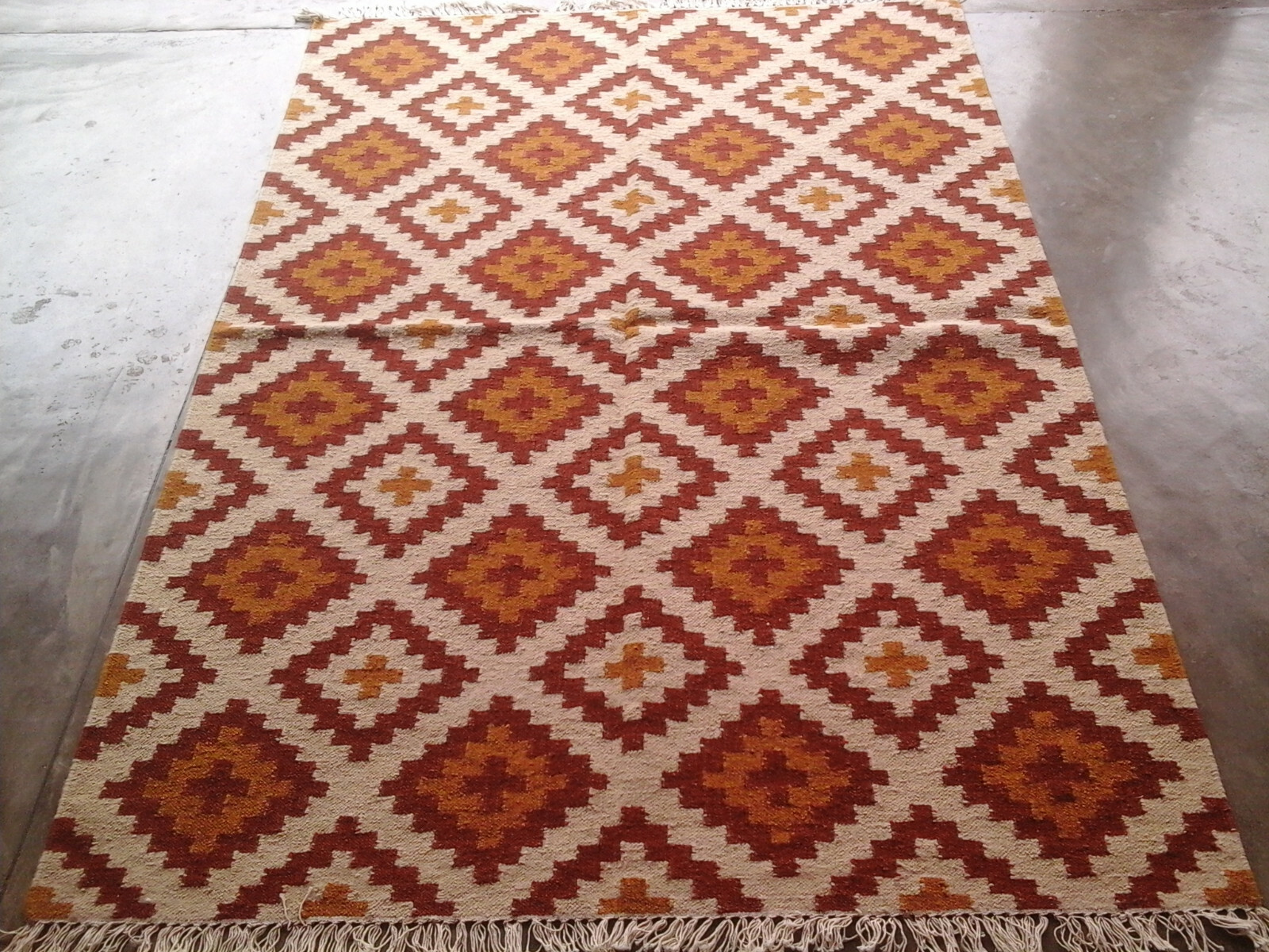 Wool Kilim Rug 4×6 feet Carpet Southwestern Bohemian Handmade Area Rug 4′ x 6′