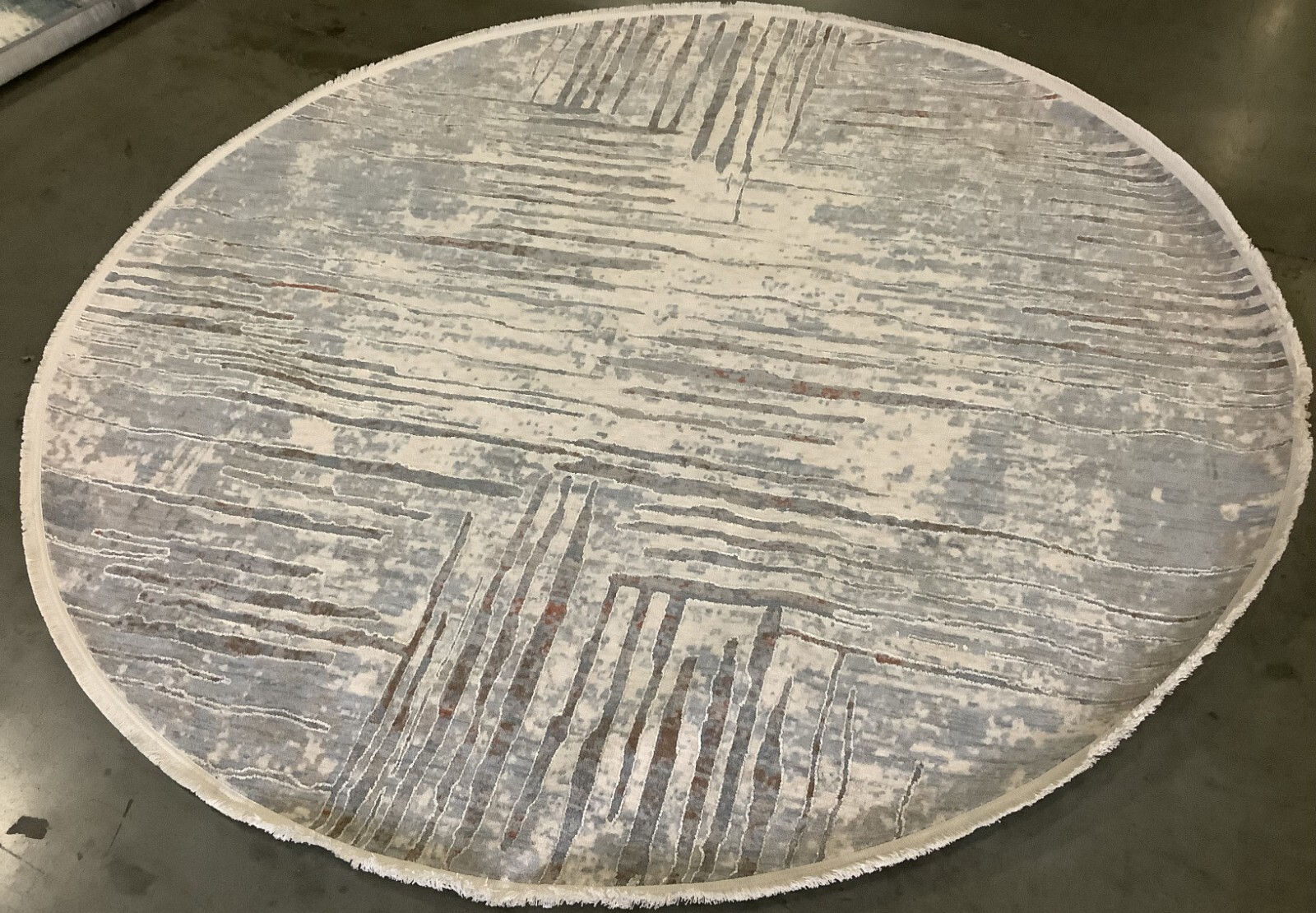 BEIGE / BLUE RUST 6′-7″ x 6′-7″ Flaw in Rug, Reduced Price 1172668680 MRM304B-7R
