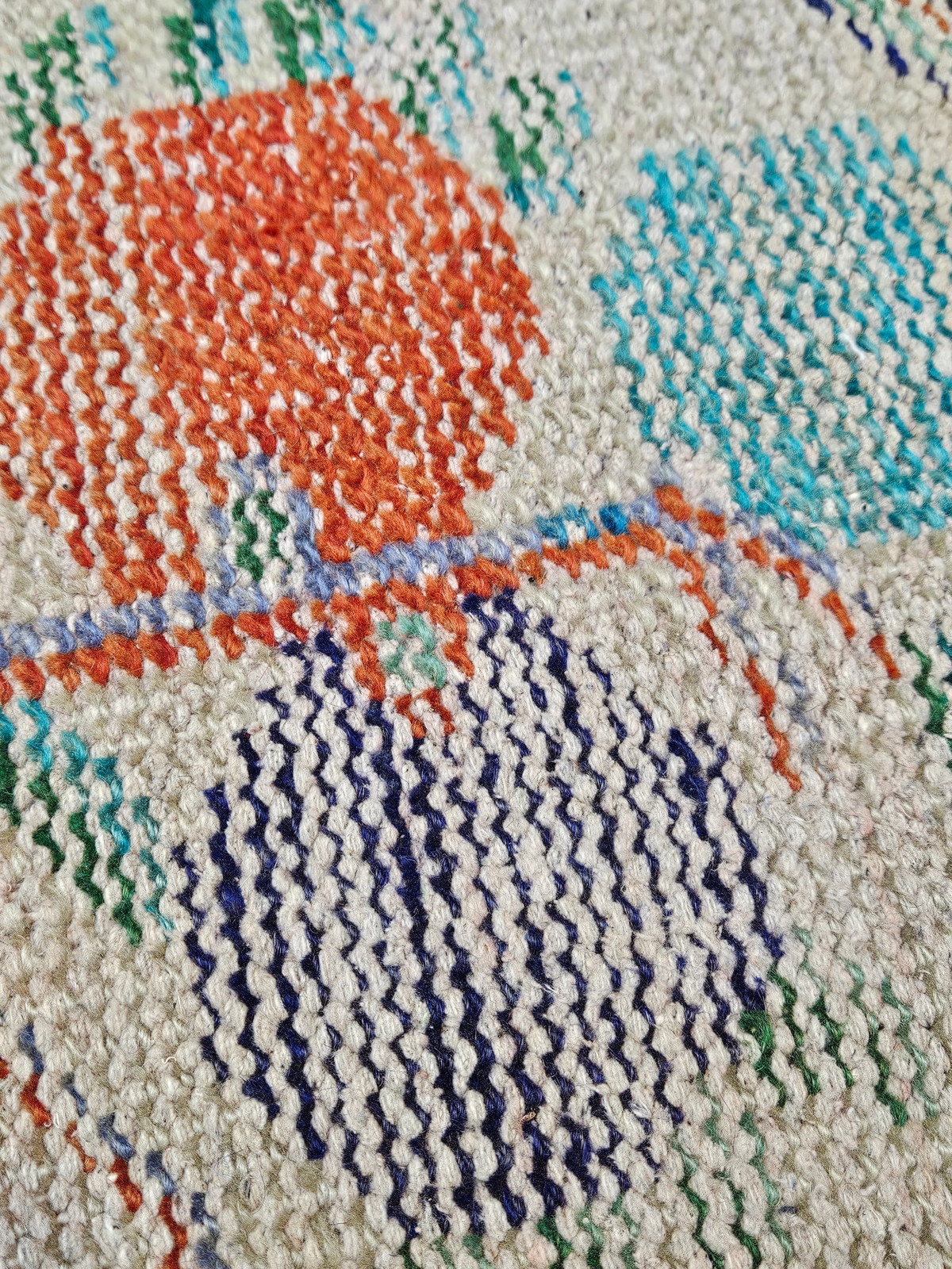 Small Orange Oushak Rug, Vintage Turkish Wool Carpet (2.6 x 4.9 ft)