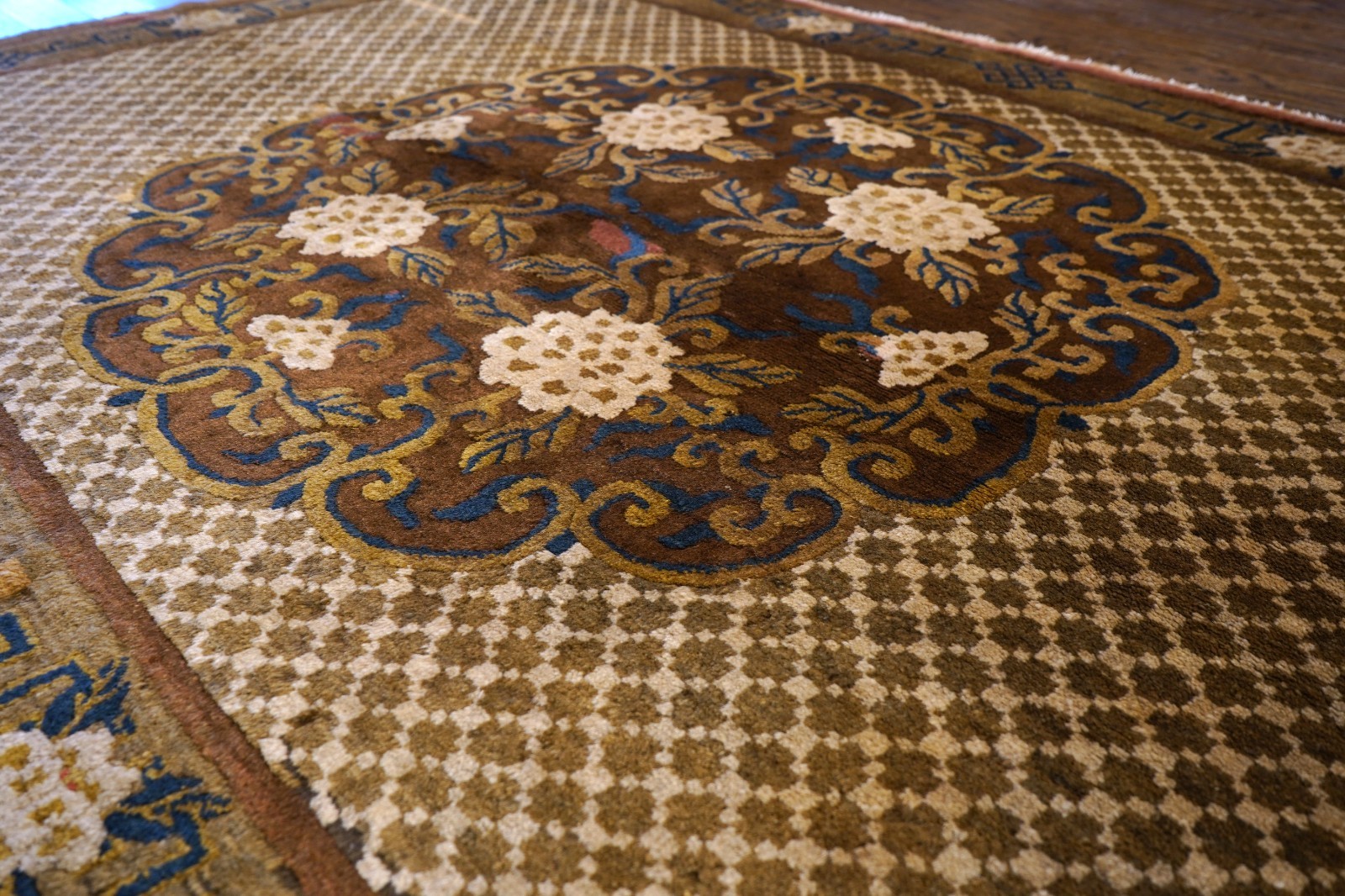 4×6 Wool Area Rug Brown Floral | Rug #67359