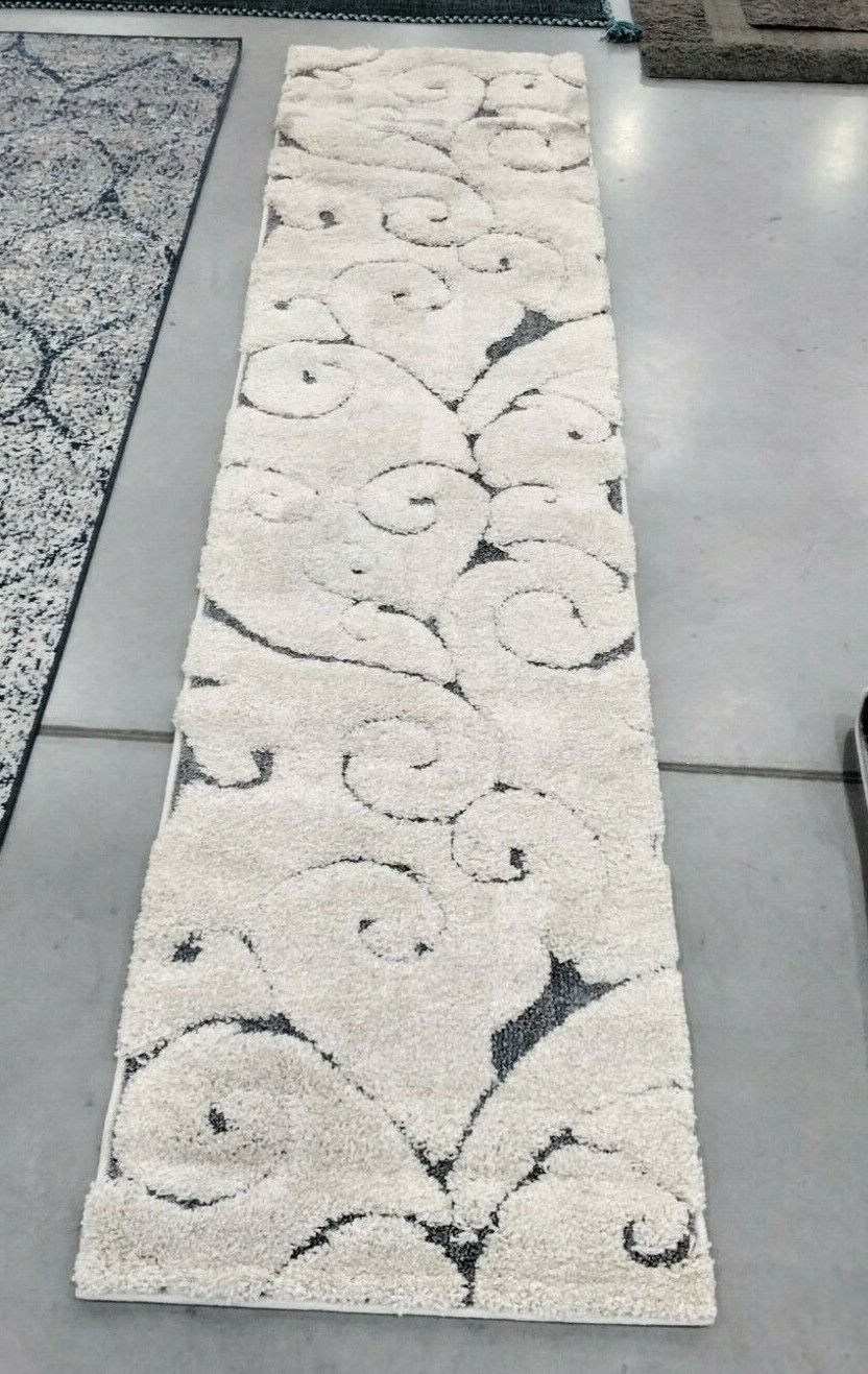 BEIGE / BLUE GREY 2′-3″ X 9′ Stained Rug, Reduced Price 1172712883 SG455-1155-29