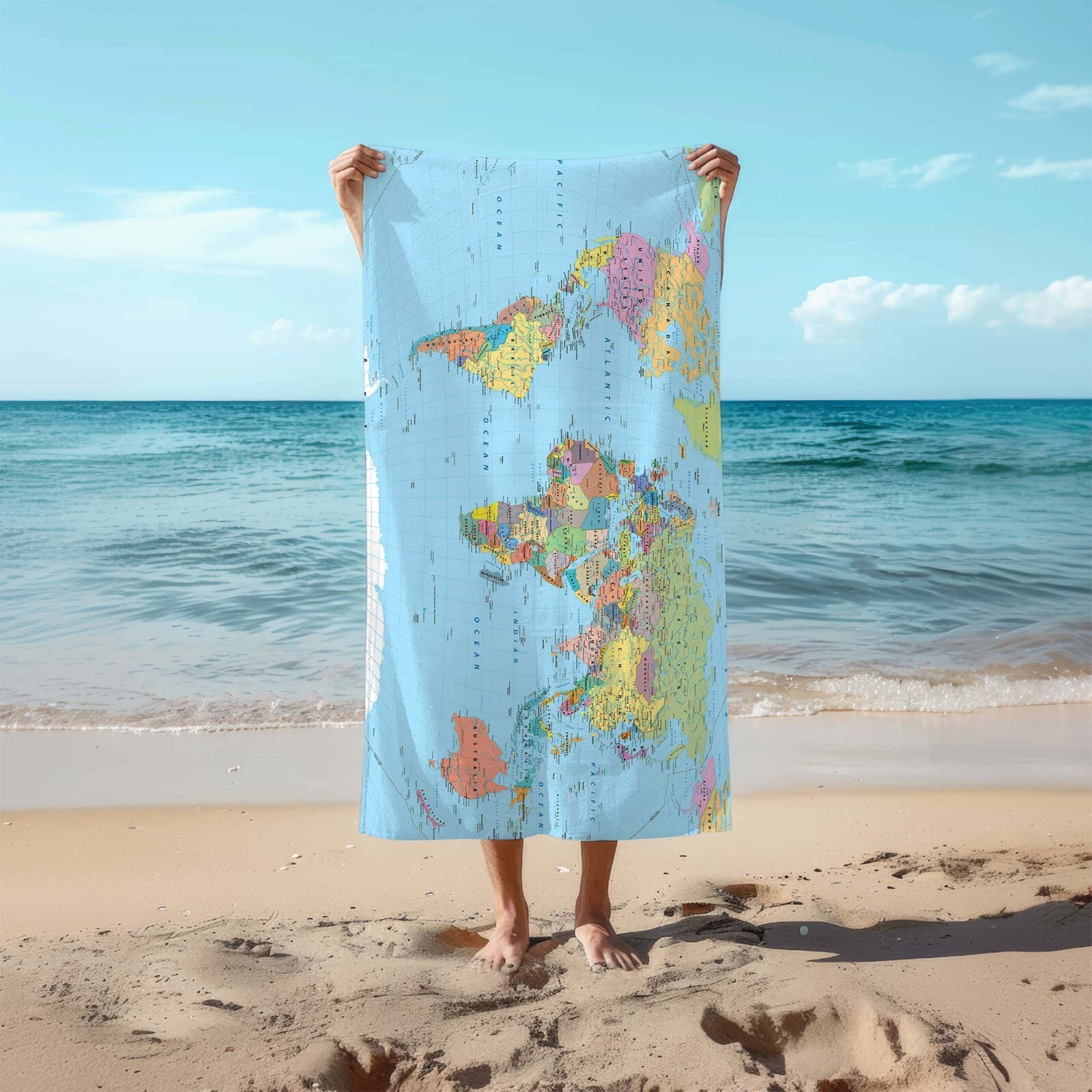 World Map Beach Towel
