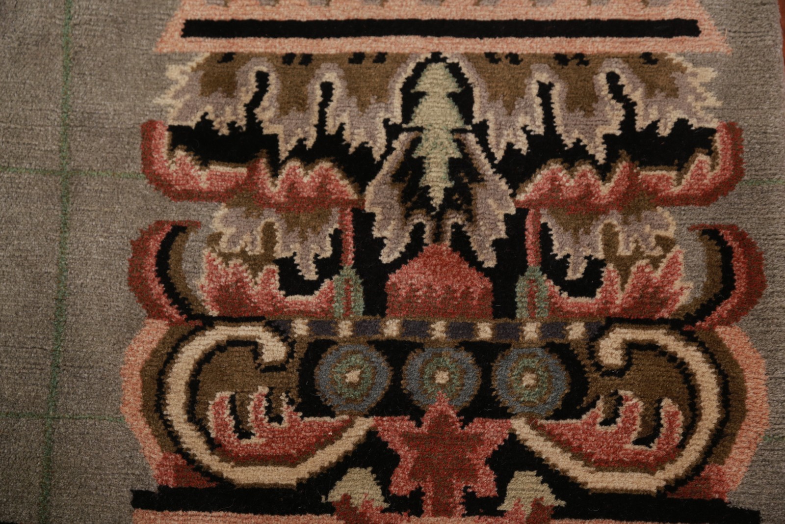 Vintage Nepalese Oriental Area Rug 9×12 Hand-knotted Wool Bordered Carpet