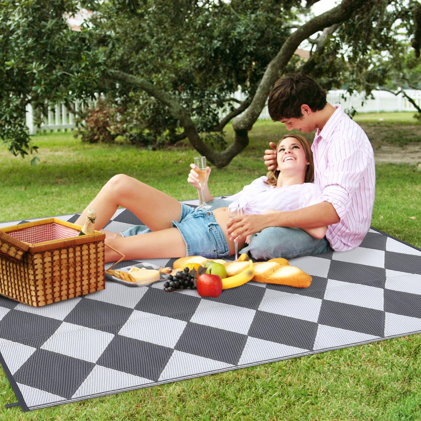 Outdoor Rug Waterproof Plastic Rug Reversible Rug Modern Washable Carpet Patios