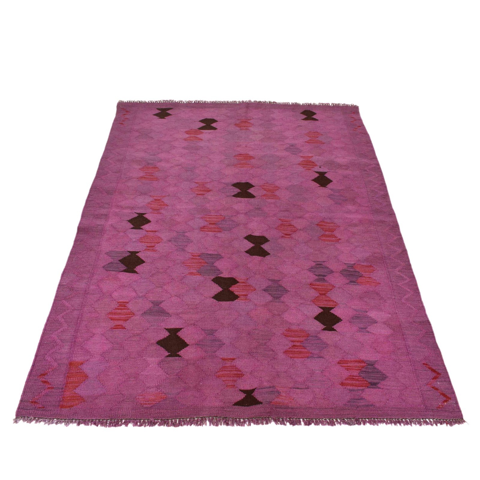 Pink Color Hand Knotted Oriental Woolen Area Rugs Kilims 4’0x5’7ft Kelims B29230