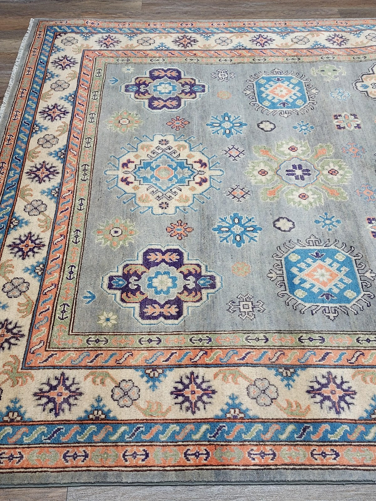 Anatolian Turkish RugGeometric Kazak HandMade Anatolian Tribal Rug7x10Ft