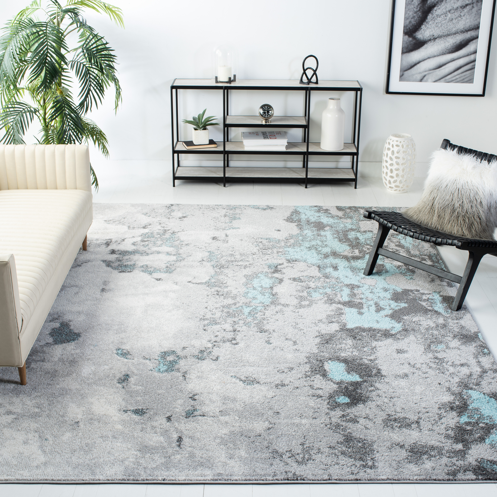 Safavieh Adirondack TURQUOISE / GREY 5′ 1″ X 7′ 6″ Area Rug – ADR134K-5