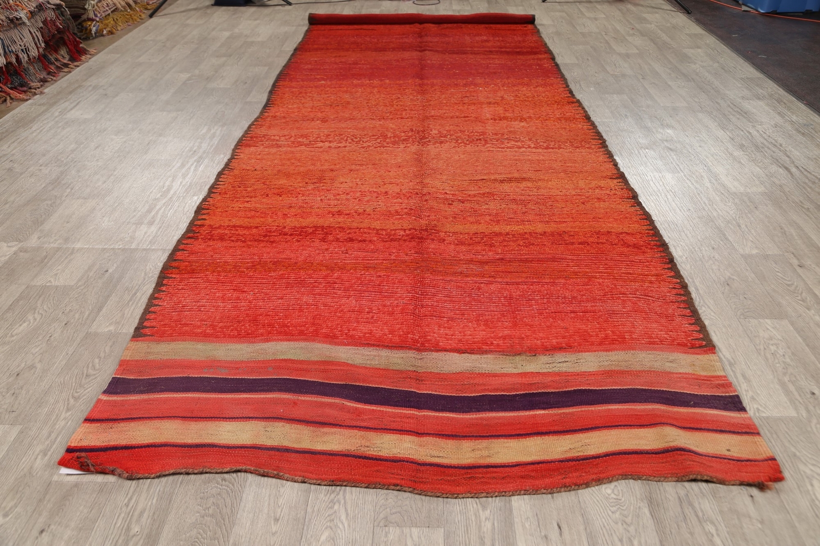 Vintage Stylish Hand-Knotted Wool Moroccan Long Runner Rug 5×17 ft