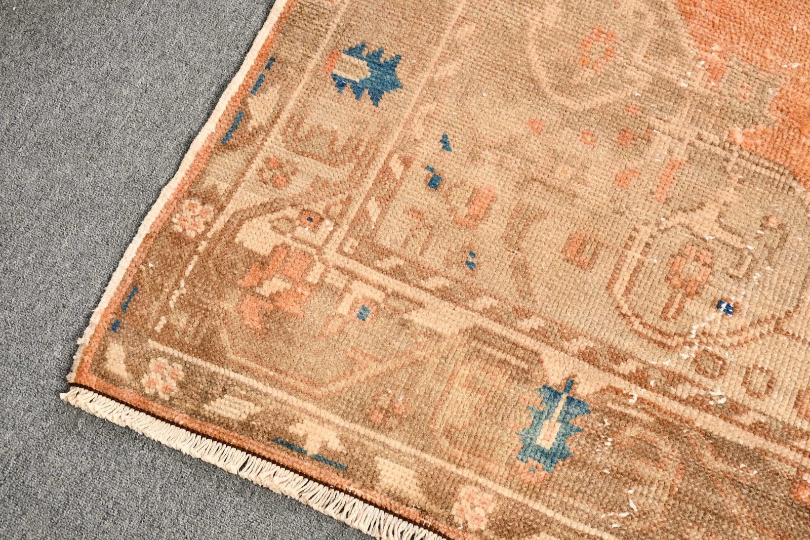4,9×9,2 ft Vintage Turkish Rug, Large Rug, Orange Wool Rug