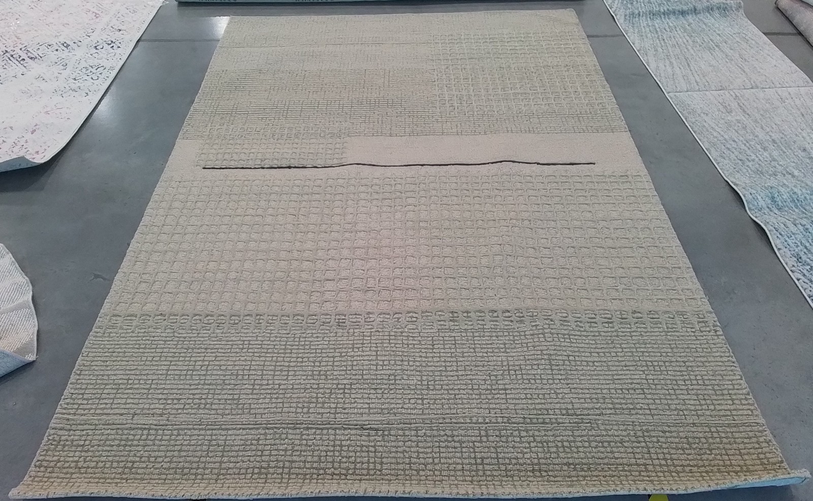 BEIGE / GREY 6′-0″ x 9′-0″ Back Stain Rug, Reduced Price 1172781732 GRE202B-6