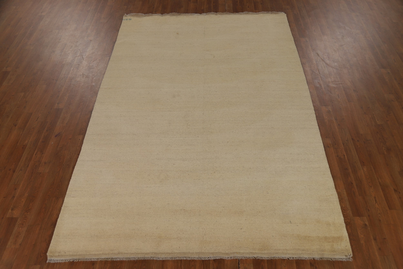 Elegant Handcrafted Gabbeh Solid Beige Wool Rug – Limited Edition” 6×9 ft