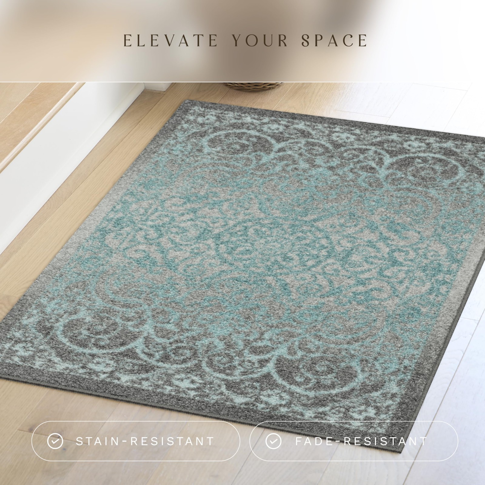 Pelham Vintage Medallion Area Rugs – Made in USA – Washable, Non-Slip, Low Pr…
