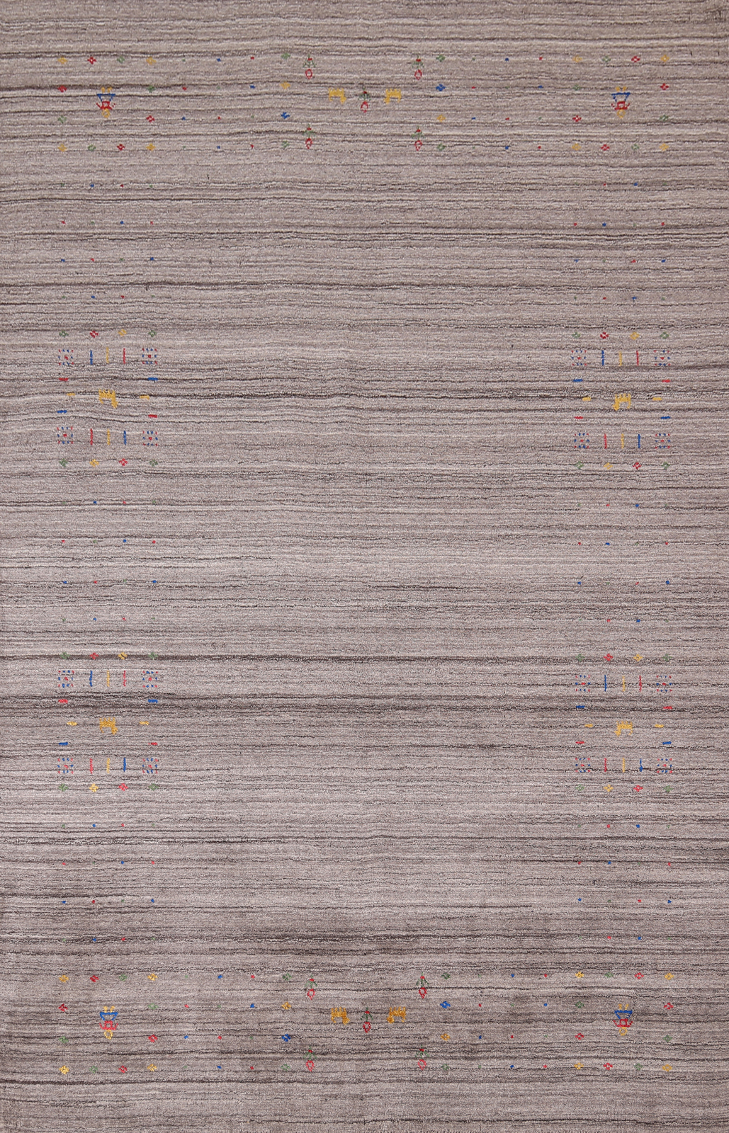 High-quality Beige Hand-woven Wool Rug Durable Gabbeh Carpet 5×8 ft.