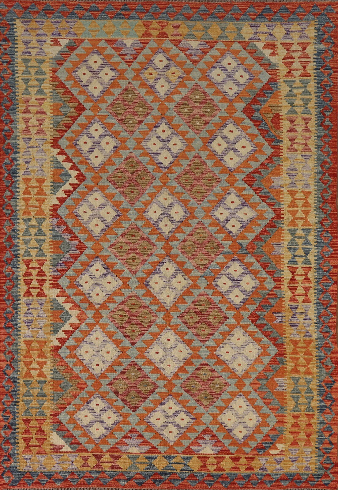 Tribal Traditional Kilim Hand-woven Reversible Area Rug 6’x8′ Oriental Wool Rug