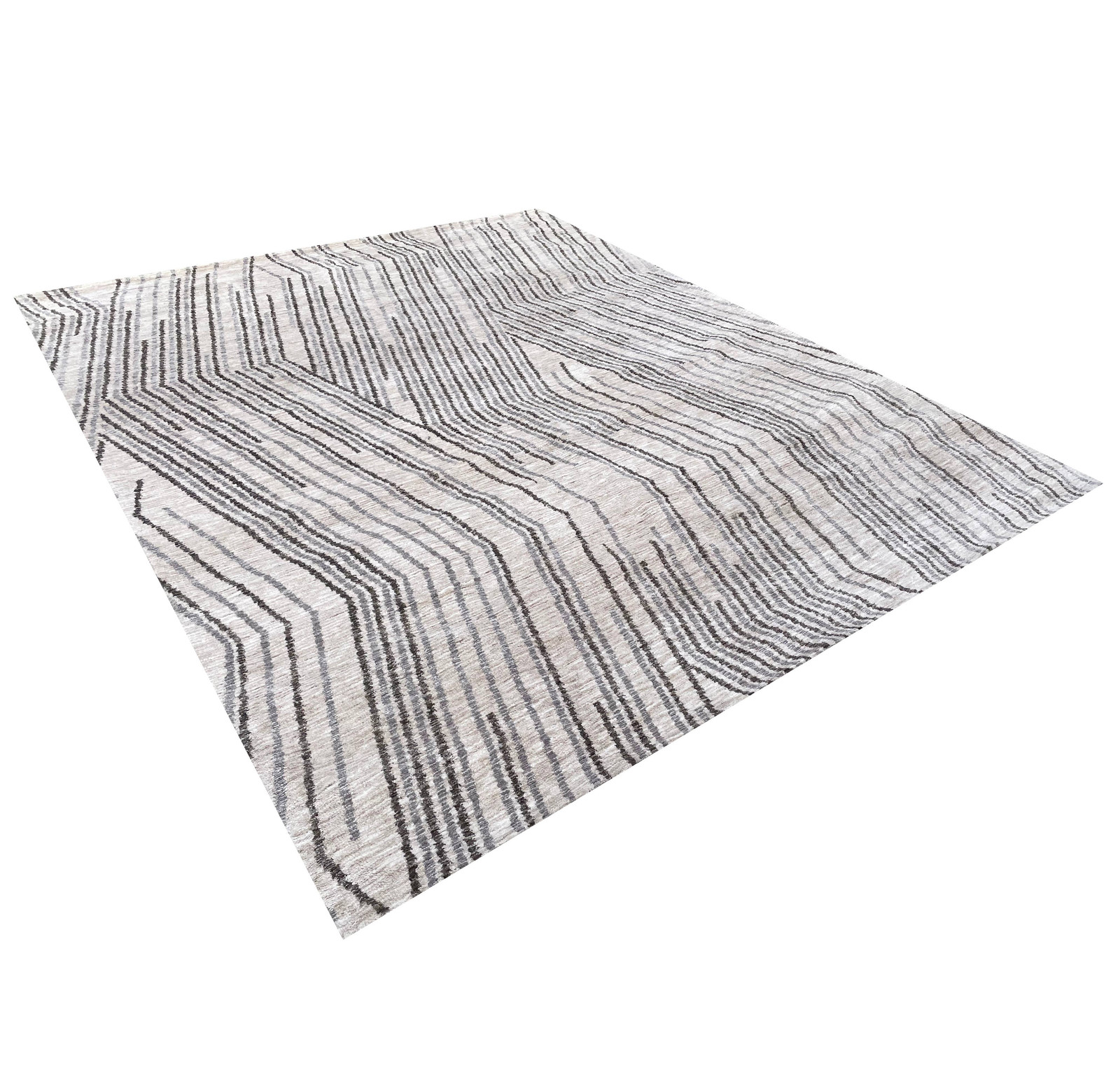 Geometric Striped Soft Pile Boho Rug