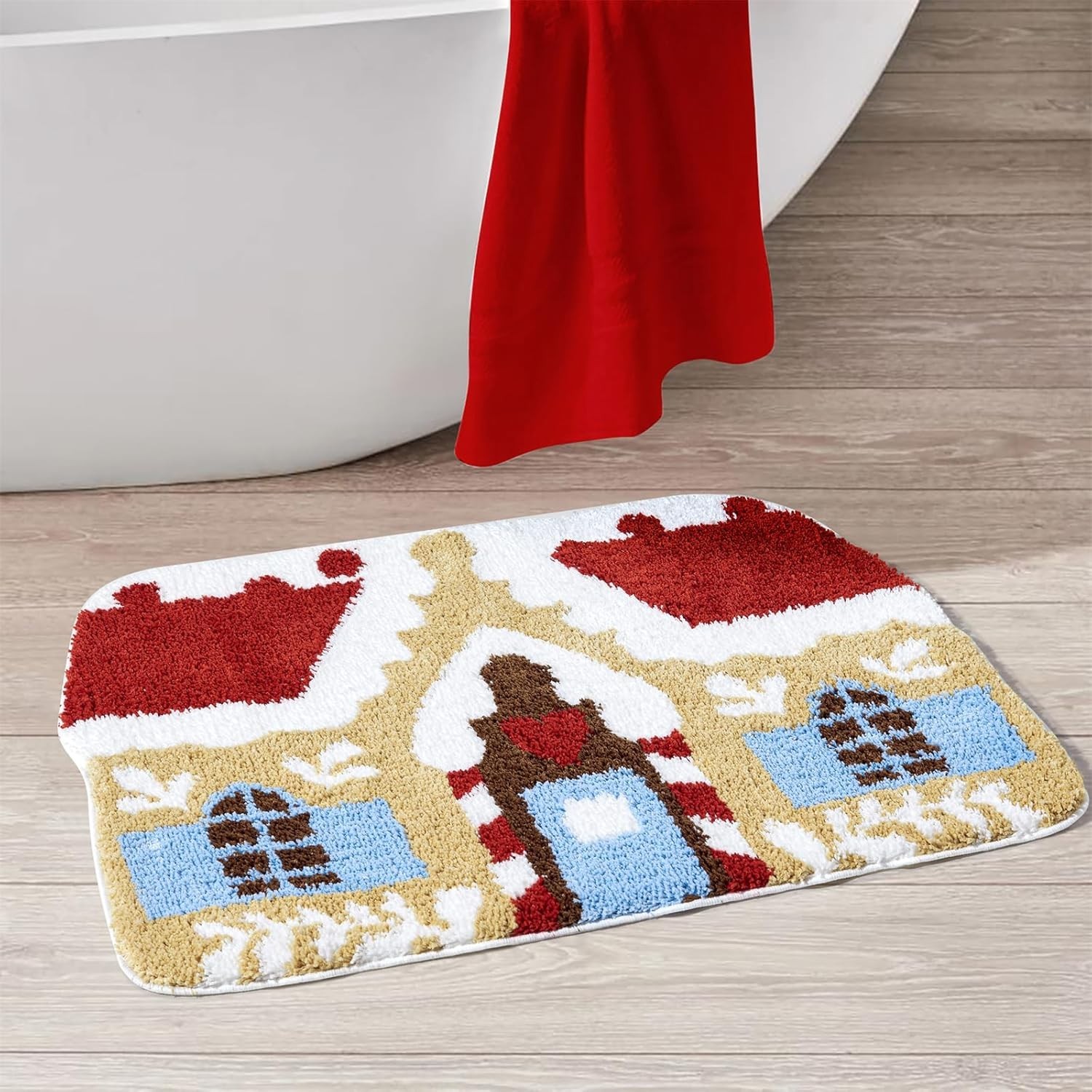 Whimsical Gingerbread House Christmas Rug – 2′ x 3′ Soft & Cozy Holiday Decor