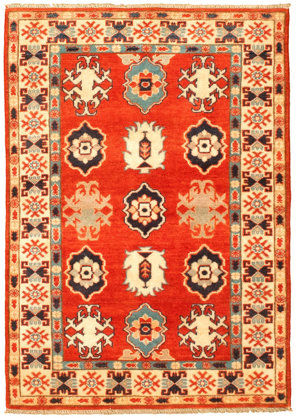 Traditional Dark Copper Hand-knotted Area Rug 3’3″ x 4’8″ Oriental Wool Carpet