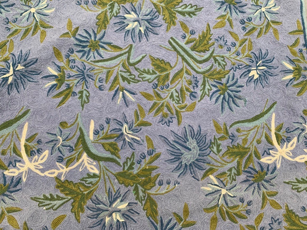 Vintage French Style Aubusson Chain Stitch Needlepoint Rug 3×5 ft Free Ship