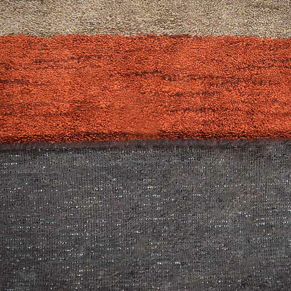 Hand Knotted Loom Silk Mix Square Area Rugs Contemporary Brown Red BBH BBLSM09