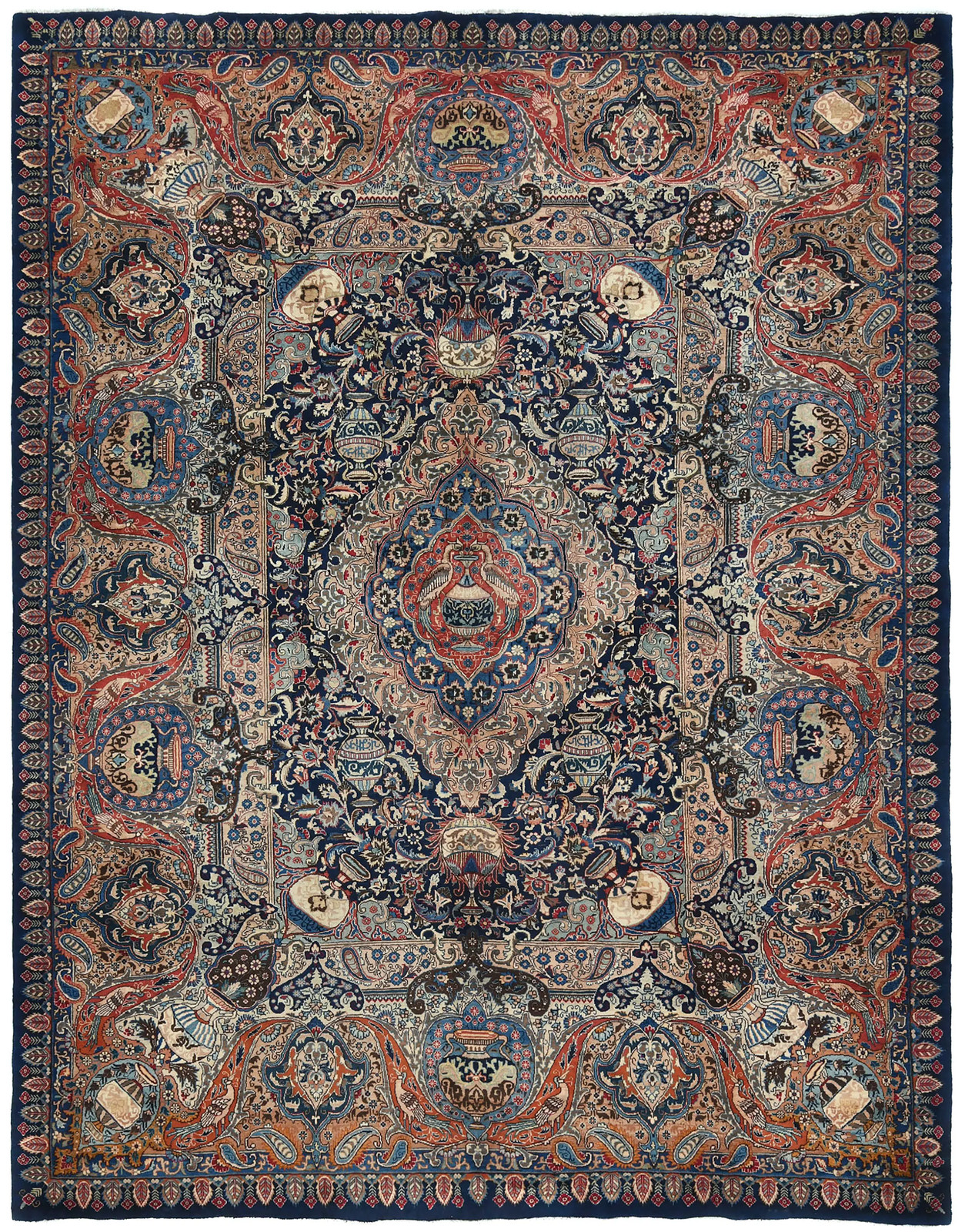 Vintage Hand-Knotted Oriental Rug Pictorial Design Home Decor Carpet 9’8X12’4 ft