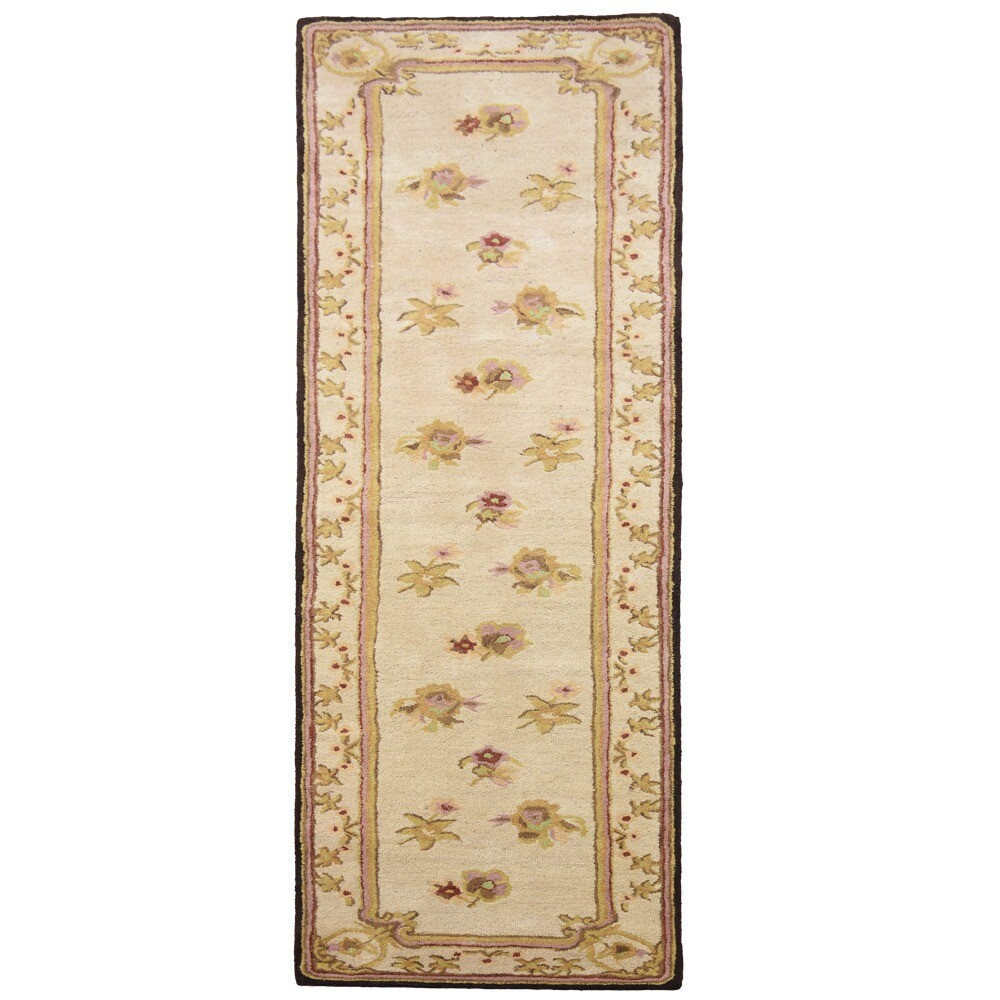 All-Over Pattern Aubusson Ivory Area Rug Hand-tufted Wool All Sizes Carpet
