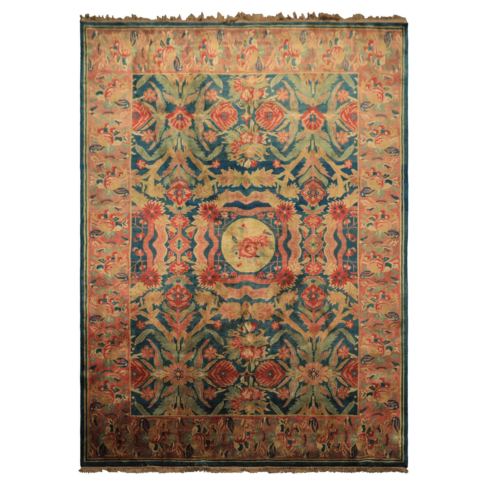 Kalaty 8’11”x12’3” Hand Knotted Wool Teal Oushak Arts & Crafts Tea Wash Rug