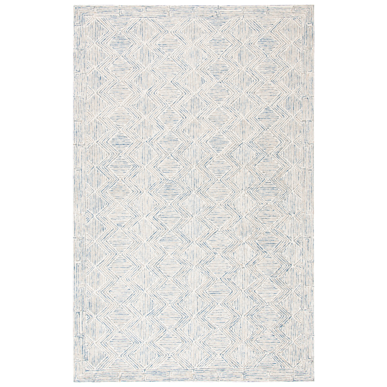 SAFAVIEH Micro-Loop MLP538M Handmade Blue / Ivory Rug