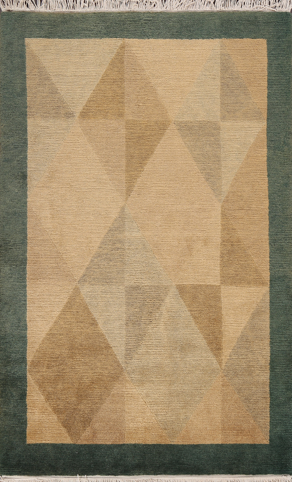 Vegetable Dye Abstract Nepalese Rug 4×6 Ft Handmade Geometric Multicolor Carpet