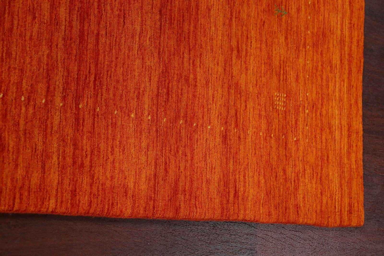 Soft and Plush Orange Wool Area Rug Hand-knotted 6×8 ft