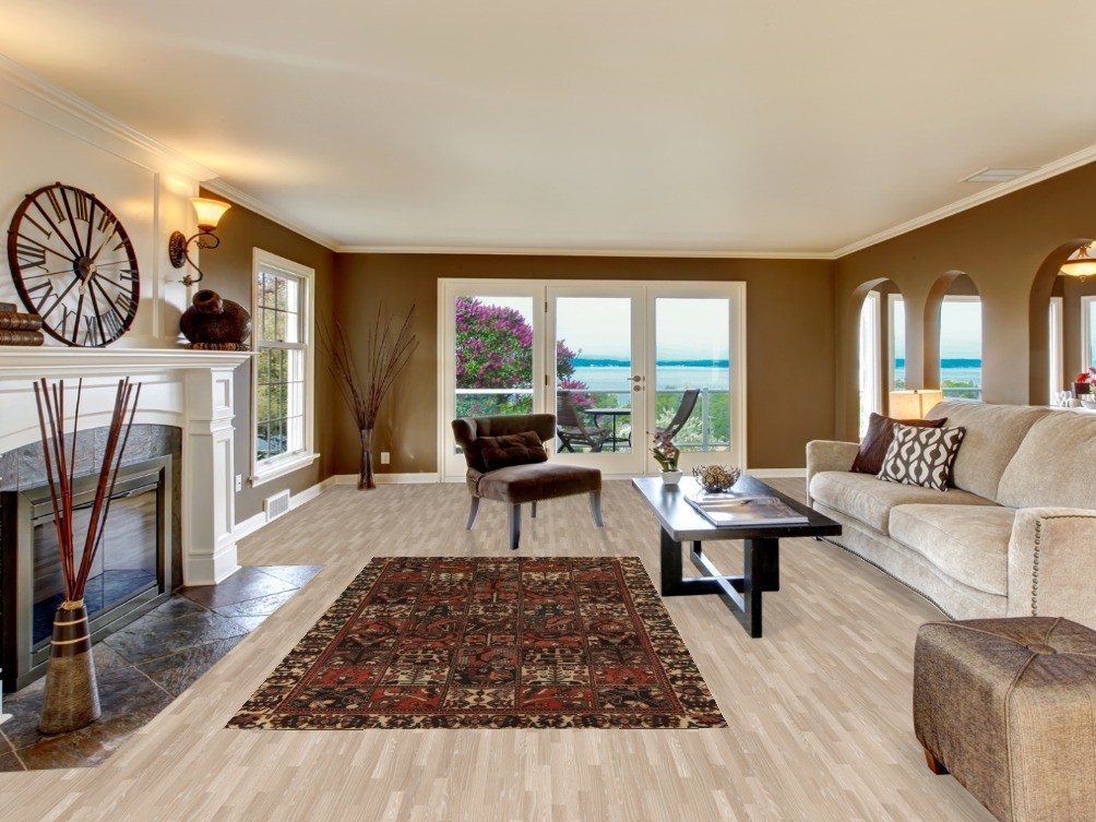 Garden Design Living Room Area Rug 5×9 Vintage Wool Hand-made Traditional Carpet