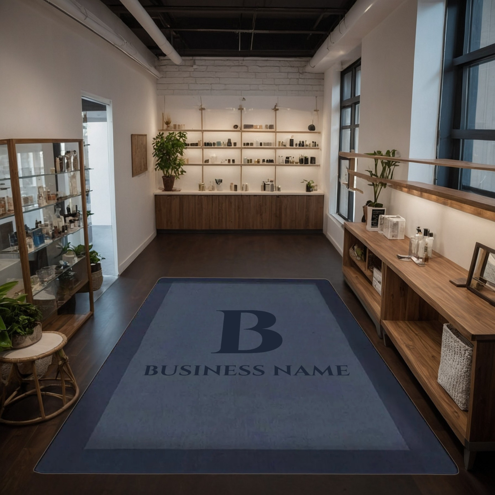 Custom Business Name Rug Personalized Monogram Entry Store, Office or Salon Mat