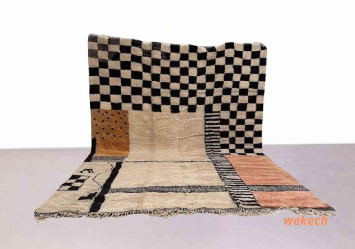 Unique Moroccan Rug Brown, Berber Rug, Custom Rug, Handmade Wool Rug, Beni Ourai