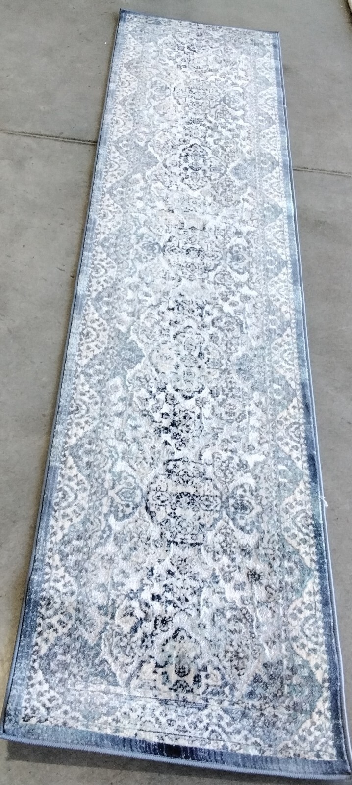 IVORY / NAVY 2′ X 8′ Flaw in Rug, Reduced Price 1172749143 ARA770A-28