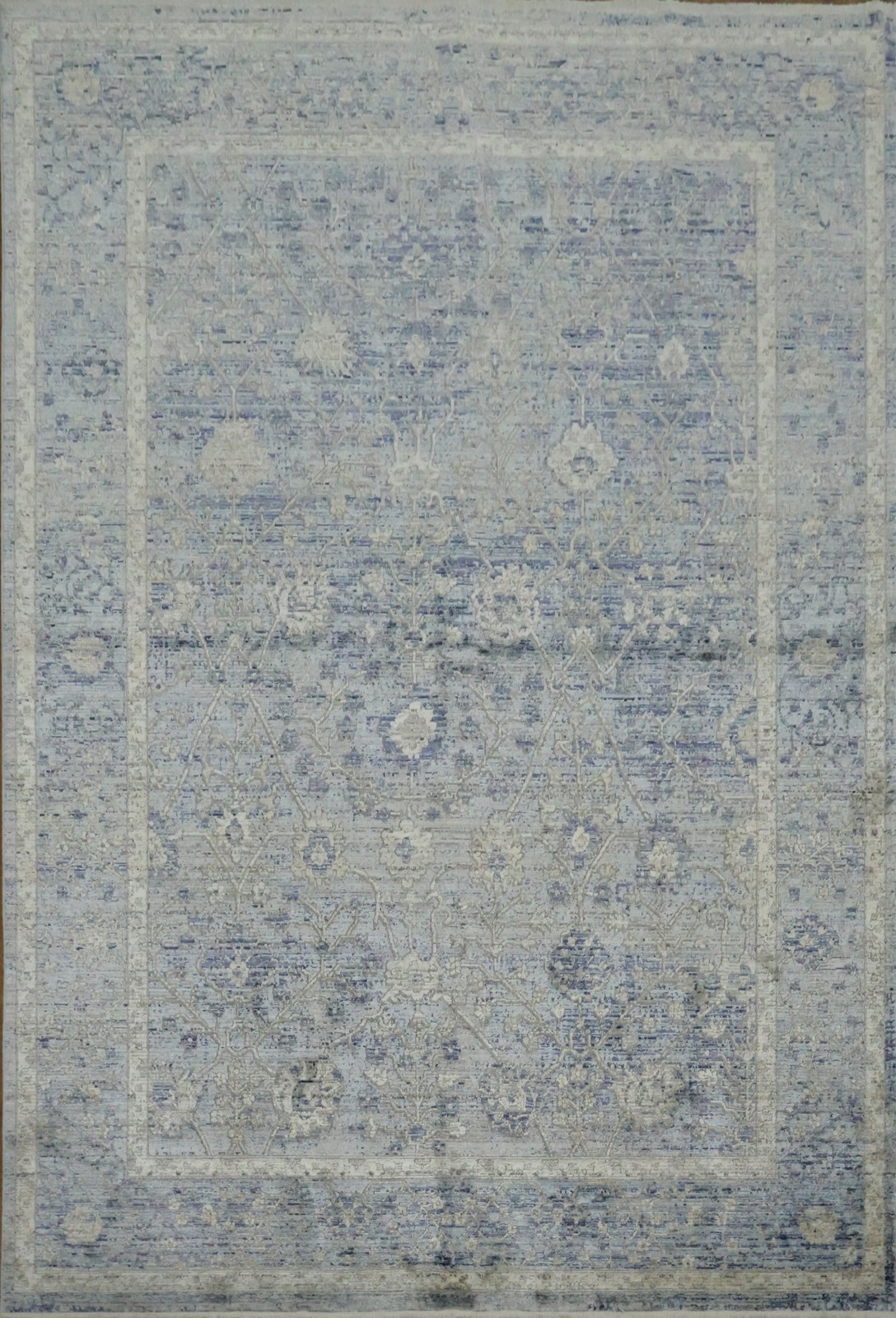 Classic Blue and Grey Modern Area Rug 5×8 Ft Contemporary Modern Turkish Carpet