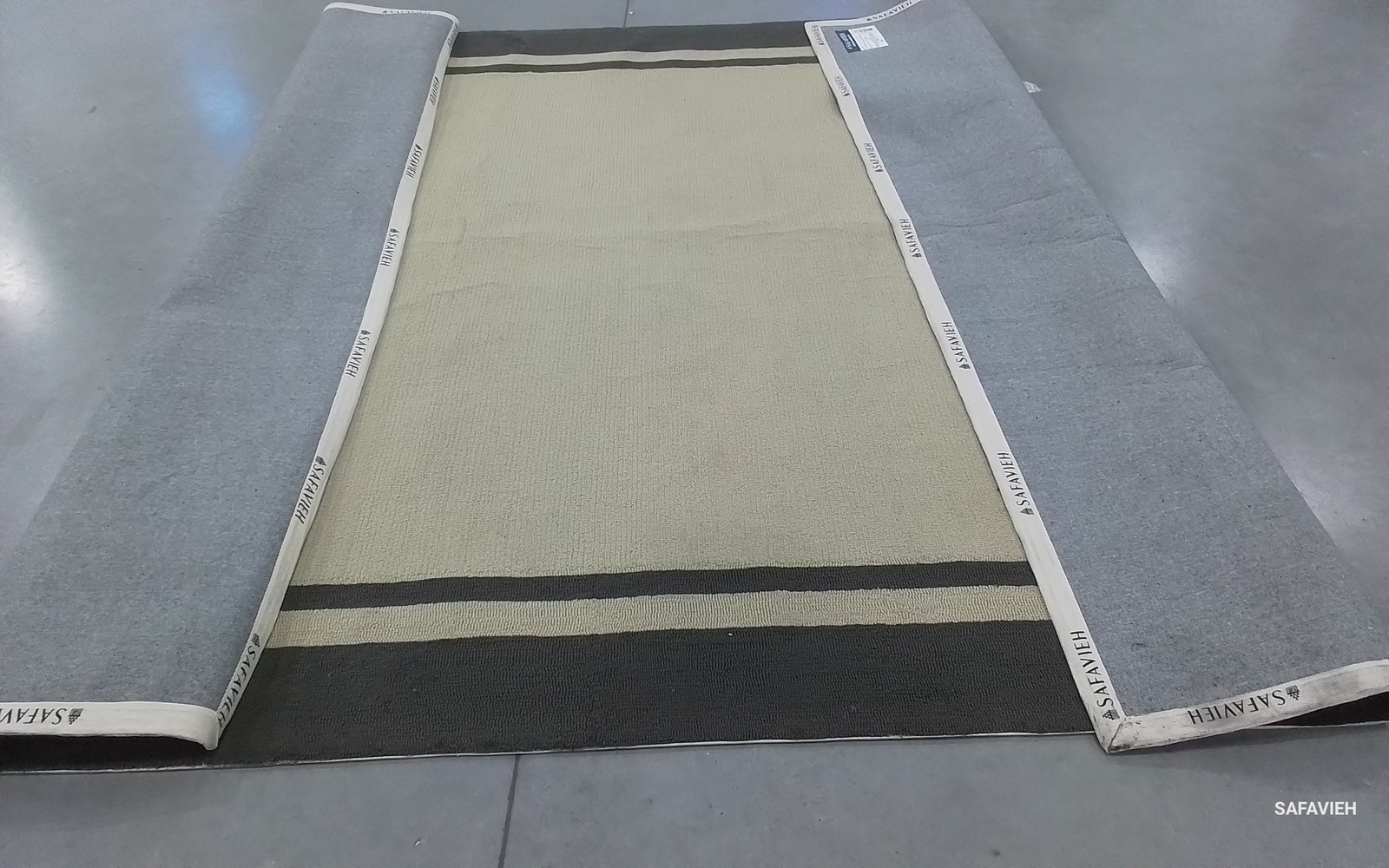 IVORY/CHARCOAL 8′-0″ x 10′-0″ Back Stain Rug, Reduced Price 1172805785 FRS461T-8